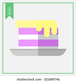 Icon of cake on plate
