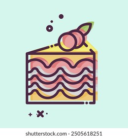 Icon Cake. related to Breakfast symbol. MBE style. simple illustration