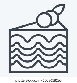 Icon Cake. related to Breakfast symbol. line style. simple illustration