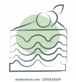 Icon Cake. related to Breakfast symbol. Color Spot Style. simple illustration