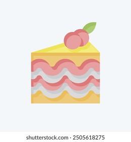 Icon Cake. related to Breakfast symbol. flat style. simple illustration