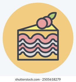 Icon Cake. related to Breakfast symbol. color mate style. simple illustration
