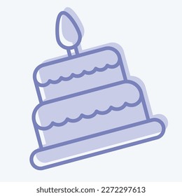 Icon Cake. related to Family symbol. Line Style. simple design editable. simple illustration