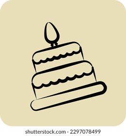 Icon Cake. related to Family symbol. glyph style. simple design editable. simple illustration