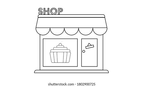 Icon cake Shop Konzept, Vektorgrafik auf weißem Hintergrund