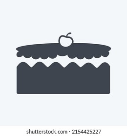 Icon Cake. suitable for party symbol. glyph style. simple design editable. design template vector. simple symbol illustration