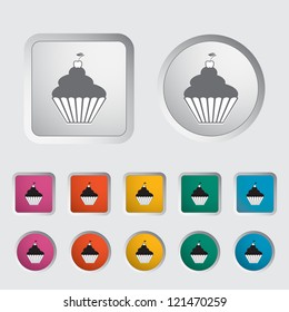 Icon cake. Vector illustration.