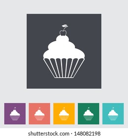 Icon cake. Vector illustration.