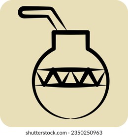 Icon Calabash. related to American Indigenous symbol. hand drawn style. simple design editable. simple illustration