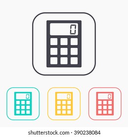 icon of calculator color set