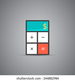 Icon of calculator with dollar sign in vector