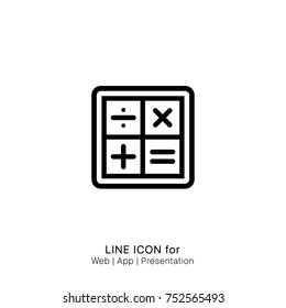 icon calculator line single icon vector graphic design illustration