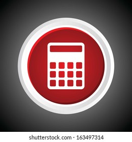 Icon of Calculator On Button with Black Background. Eps-10