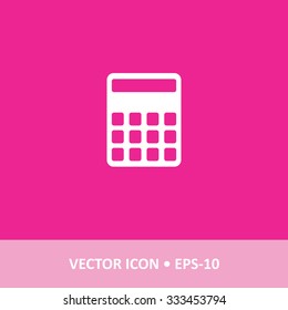 Icon of Calculator on Magenta Color Background. Eps-10.