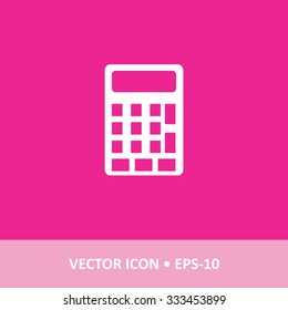 Icon of Calculator on Magenta Color Background. Eps-10.