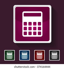 Icon of Calculator on Multicolored Squares. Eps-10.