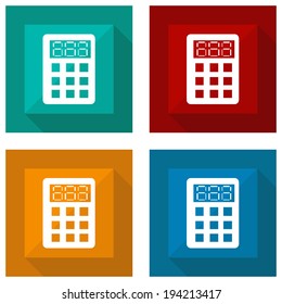 icon calculator with shadow different colors. Vector illustrations