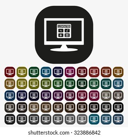 icon calculator. icon. vector design, set of colored buttons