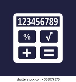 icon calculator icon, vector illustration. Flat design style
