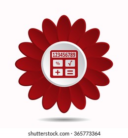 icon calculator icon, vector illustration. Flat design style, flower icon