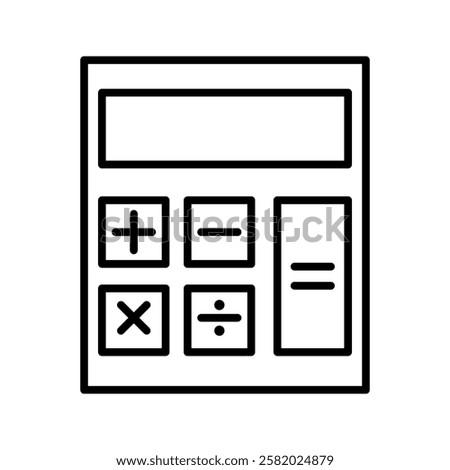 Icon calculator vector illustration: icon line, math, economy, finance