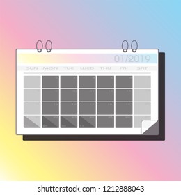 Icon Calendar 2019 for Web mobile printing icon