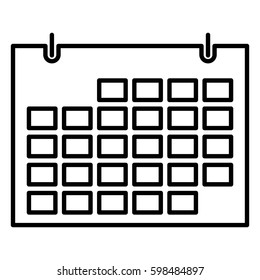 icon calendar black contour of vector illustration