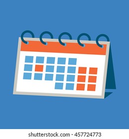 Icon of the calendar, colorful vector flat illustration