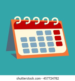 Icon of the calendar, colorful vector flat illustration
