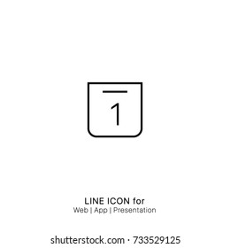 Icon calendar date day first month one graphic design single icon vector