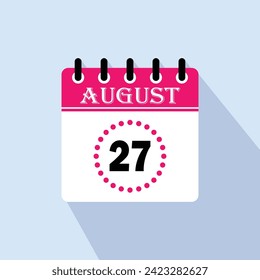 Icon calendar day - 27 August. 27 days of the month, vector illustration. svg