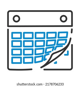 Icon Of Calendar. Editable Bold Outline With Color Fill Design. Vector Illustration.