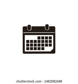 icon calendar flat black white