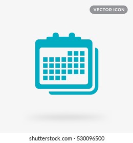 Icon of calendar on gray background, symbol of business sample, linear outline of date, isolated  business web sign, vector of days, months and years elements, financial logo, time management logo
