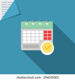 Icon of calendar page with tick mark
