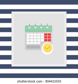 Icon of calendar page with tick mark