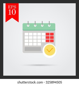 Icon of calendar page with tick mark