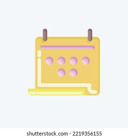 Icon Calendar. related to Combat Sport symbol. flat style. simple design editable. simple illustration.boxing