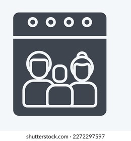 Icon Calendar. related to Family symbol. glyph style. simple design editable. simple illustration
