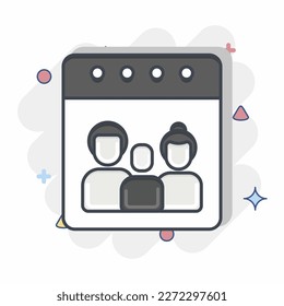 Icon Calendar. related to Family symbol. simple design editable. simple illustration