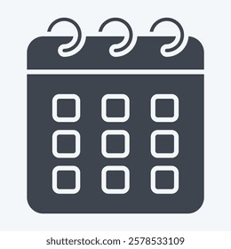 Icon Calendar. related to Retirement symbol. glyph style. design editable