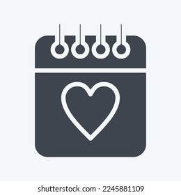 Icon Calendar. related to Valentine's Day symbol. glyph style. simple design editable. simple illustration