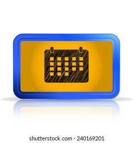 Icon calendar. Scribble and hatching style. Isolated on white background. Specular reflection. Made vector illustration