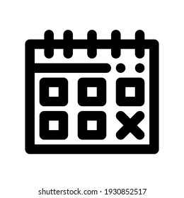 Icon calendar with style outline