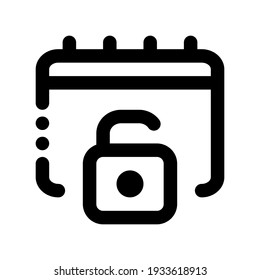 Icon Calendar Unlocked With Style Outline