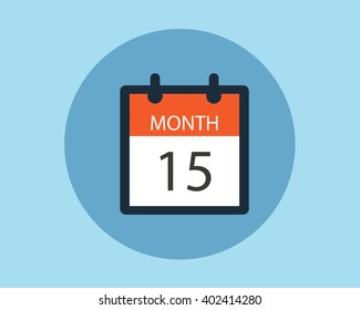 Icon calendar. Vector flat design illustration.