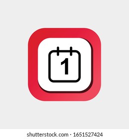 Icon Calendar Vector Line Art, One Day Calendar, The 1 st Icon