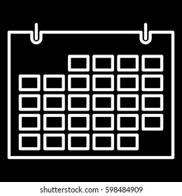 icon calendar white contour of vector illustration