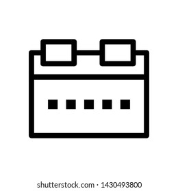 Icon calender vector , template your business . isolated illustration , black white background