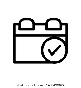 Icon calender vector , template your business . isolated illustration , black white background